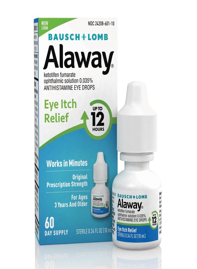 Alaway Antihistamine Eye Drops for Itchy Eyes, Fast-Acting, Up to 12-Hour Eye Itch Relief, Clinically Tested Prescription-Strength Formula, 0.34 Fl Oz - Image 1